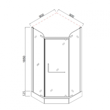 Душевое ограждение Comforty 31NR, матовое стекло с рисунком круги, 90×90×197.5 см