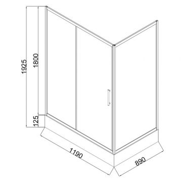Душевое ограждение Comforty 33B, чёрный профиль, с поддоном, 1200×800×1925 мм